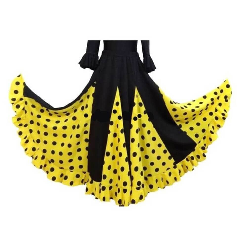 Jupe fillette à pois ampleur 6 godets bordure 1 volant – Image 3